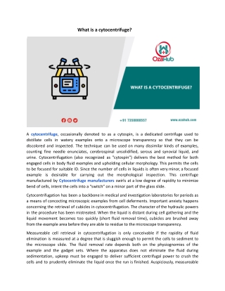 What is a cytocentrifuge