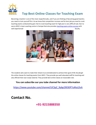 Top Best Online Classes for Teaching Exam