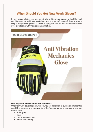 When Should You Get New Work Gloves