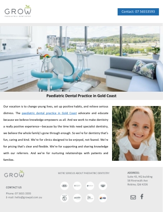 Paediatric Dental Practice in Gold Coast