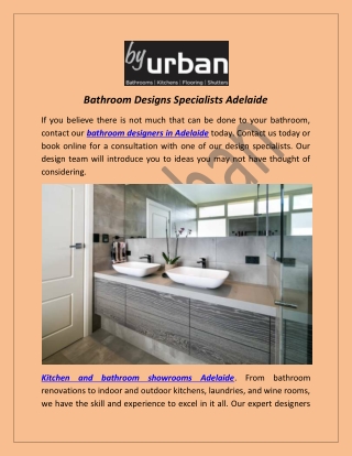 Bathroom Designs Specialists Adelaide