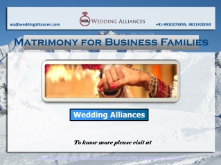 Best Matrimony for Business Families