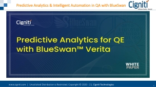 Predictive Analytics & Intelligent Automation in QA with BlueSwan