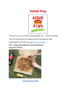 5% Off - Kebab King Restaurant Menu Pialba, QLD