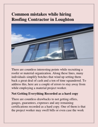 Searching for Roofing Contractor in Loughton