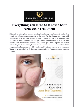 Everything You Need to Know About Acne Scar Treatment