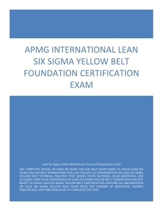 APMG International Lean Six Sigma Yellow Belt Exam | The Complete Study Guide