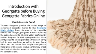 Introduction with Georgette before Buying Georgette Fabrics Online