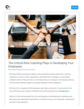 The Critical Role Coaching Plays in Developing Your Employees