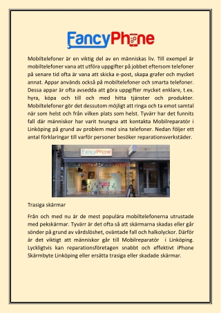 mobiltelefon reparation Service Linköping | Fancyphone.se