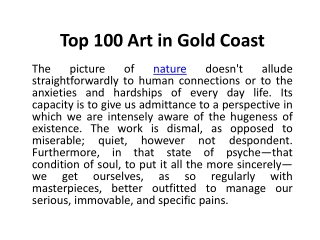 Top 100 Art in Gold Coast