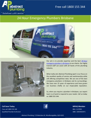 24 Hour Emergency Plumbers Brisbane