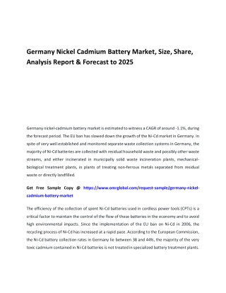 Germany Nickel Cadmium Battery Market