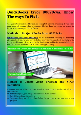 QuickBooks Error 80029c4a