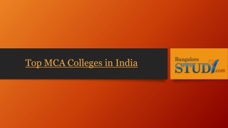 Top MCA Colleges in Bangalore