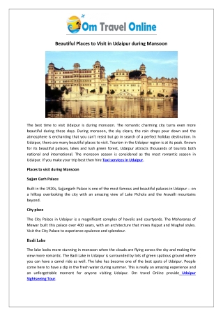 Beautiful Places to Visit in Udaipur during Mansoon-converted