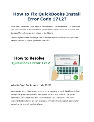 QuickBooks Desktop Installation Error 1712