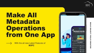 Make All Metadata Operations from One App using BOFC Application