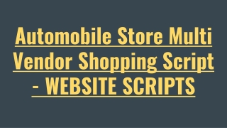Automobile Store Multi Vendor Script - Scriptstore