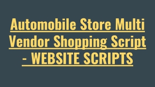 Automobile Store Multi Vendor Script - Scriptstore