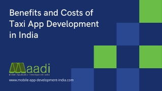 Benefits and Costs of Taxi App Development in India