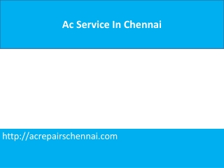 Ac Service In Chennai