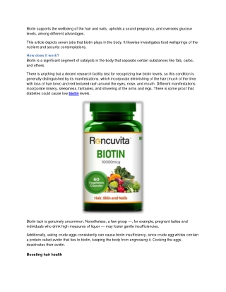 What are the health benefits of biotin