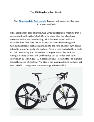 Top 100 Bicycles in Port Lincoln-converted