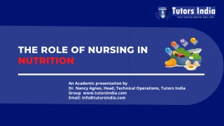 Brief down the role of nursing in nutrition