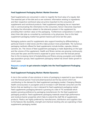 Feed Supplement Packaging Market