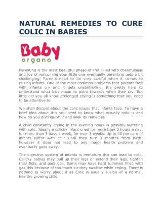 NATURAL REMEDIES TO CURE COLIC IN BABIES