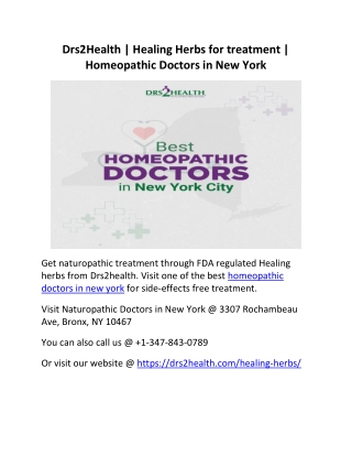 Drs2Health | Healing Herbs for treatment | Homeopathic Doctors