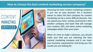 How to choose the best content marketing service company