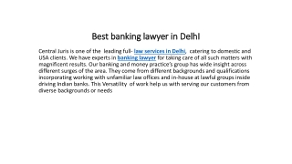 Best banking lawyer in DelhI