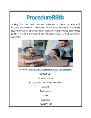 Best Business Software in 2021 in Australia | Procedurerock.com