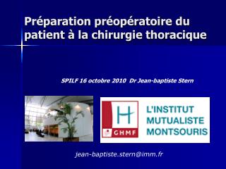 Préparation préopératoire du patient à la chirurgie thoracique