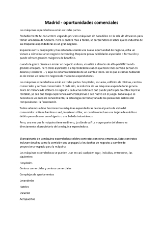Madrid - oportunidades comerciales