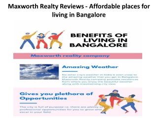 Maxworth Realty Reviews - Affordable places for living in Bangalore