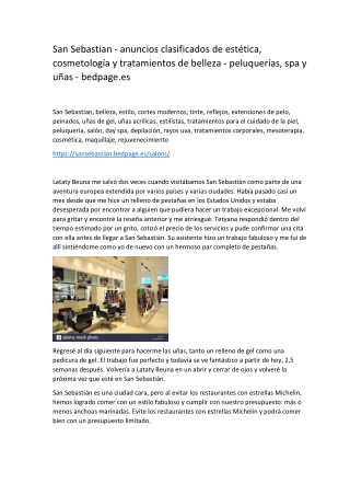 San Sebastian - anuncios clasificados de estética, cosmetología y tratamientos de belleza - peluquerías, spa y uñas - be