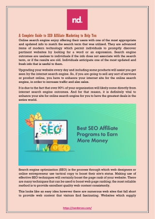 A Complete Guide to SEO Affiliate Marketing to Help You