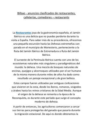Bilbao - anuncios clasificados de restaurantes, cafeterías, comedores - restaura