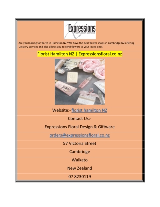 Florist Hamilton NZ Expressionsfloral.co.nz