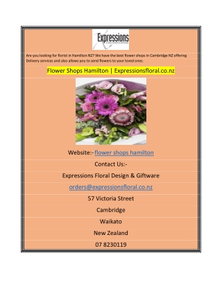 Flower Shops Hamilton  Expressionsfloral.co.nz