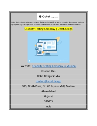 Usability Testing Company Octet.design