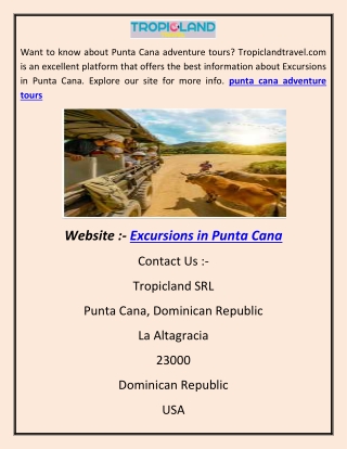 Excursions in Punta Cana shj