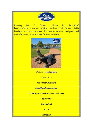 Boat Fenders Pontoonfenders.com.au