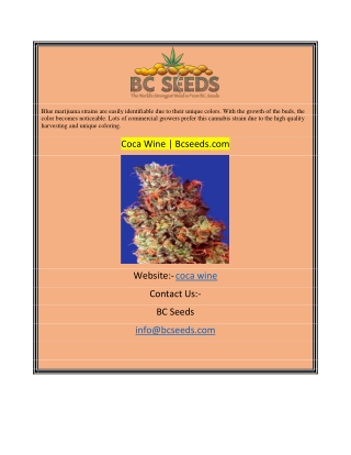 Coca Wine  Bcseeds.com