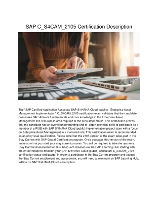 SAP C_S4CAM_2105 Certification Description