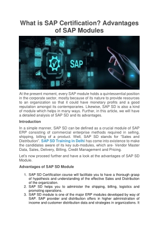 What is SAP Certification? Advantages of SAP Modules