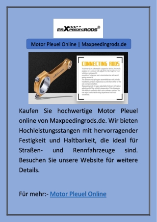 Motor Pleuel Online | Maxpeedingrods.de